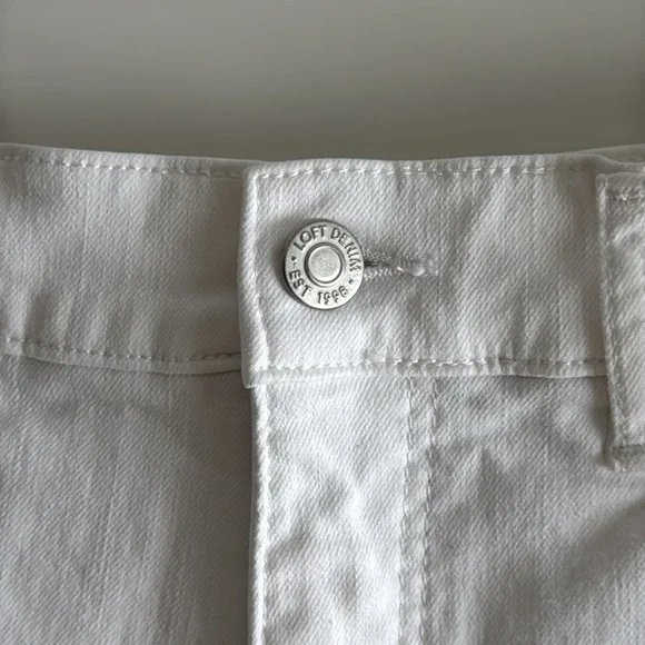 White Denim Ripped Jean Shorts from LOFT size 2 - Picture 2 of 7